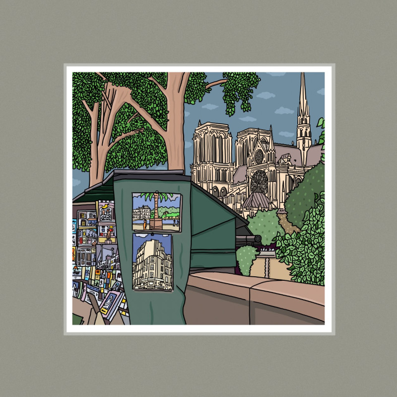 Bouquiniste et Notre-Dame
